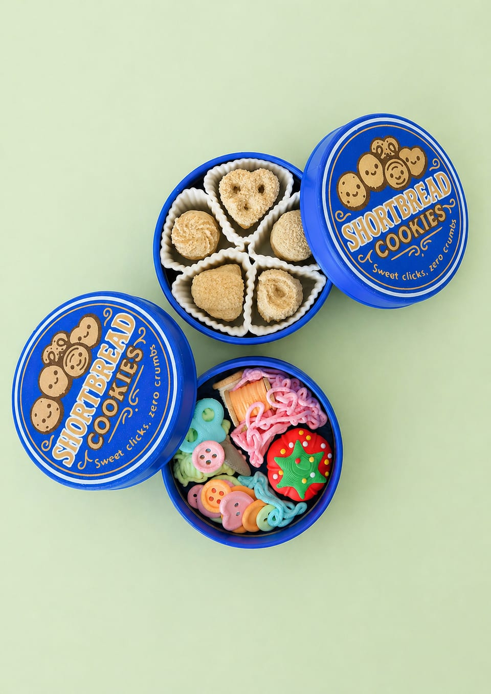Shortbread Tin Cookie or Sewing Kit Clicker